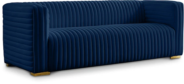 Meridian Ravish Velvet Sofa in Navy Velvet 640Navy-S
