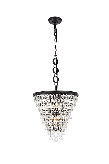 Elegant Nordic 5 Lights Black Pendant 1219D18BK/RC