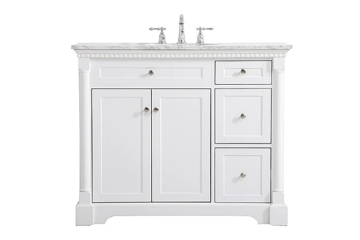 Elegant 42 In. Single Bathroom Vanity in White VF53042WH