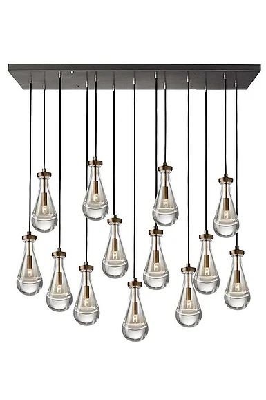 Vinci Lighting Loft Chandelier in Aged Brass/Black C88813-L-AB/BK