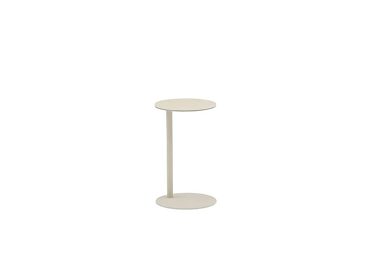 Whiteline Modern Living Butler Round SideTable in Mocha/Beige ST2093R-MOC/CRM