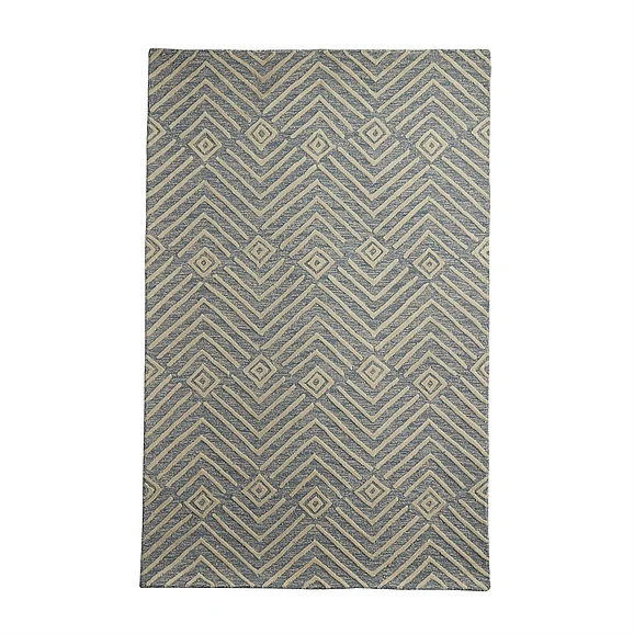 UMA Blue Wool Fabric Handmade Area Rug, 6' x 9' | 140035 CLOSEOUT