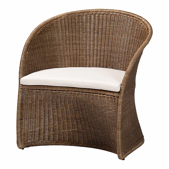 bali & pari Kintamani Bohemian Greywashed Accent Chair 14011