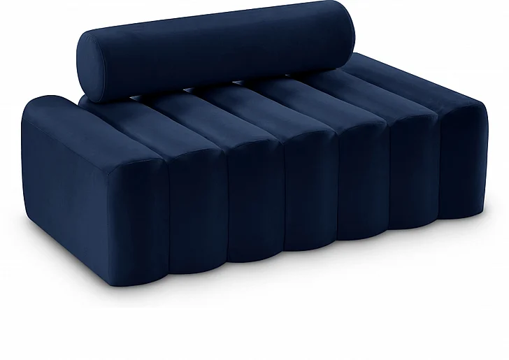 Meridian Melody Velvet Loveseat in Navy Velvet 647Navy-L