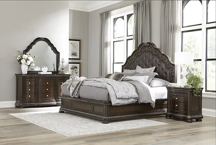 Homelegance Beddington 2pc Platform Bedroom Set in Dark Cherry