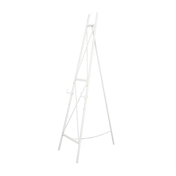 UMA White Metal Tall Adjustable 3 Tier Display Easel with Chain Support, 19 x 28 x 64 | 14113