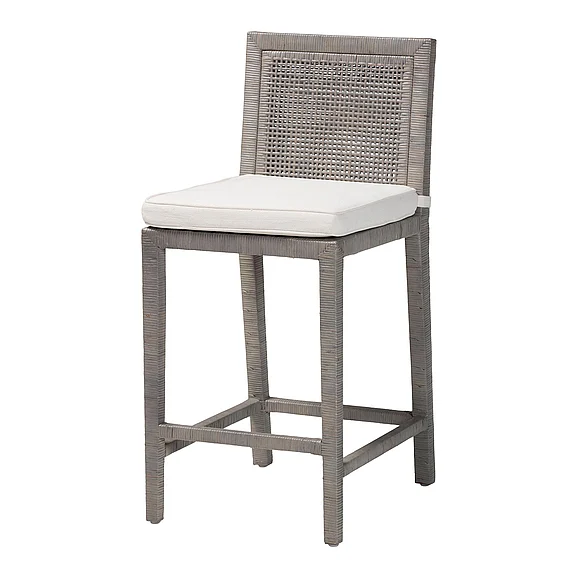bali & pari Sofia Counter Stool with Frame Grey 14159