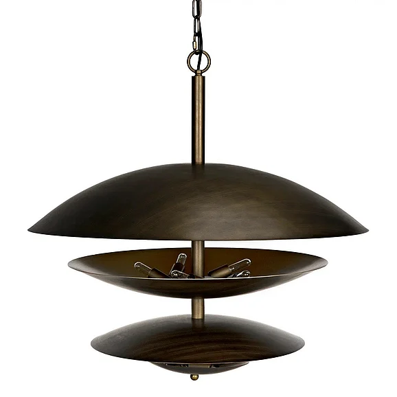 Noir Furniture Nora Chandelier in Metal w/Aged Brass PZ010AB