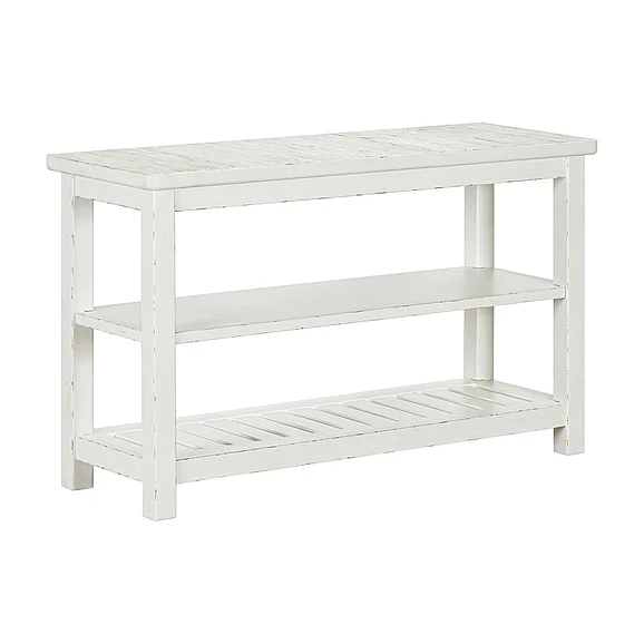 Liberty Furniture Backroads Sofa Table in Weathered White 142-OT1030