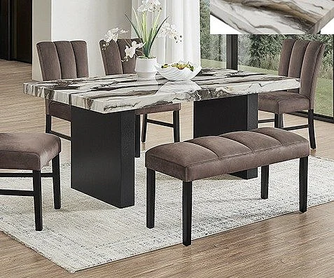 Crown Mark Vega Faux Marble Dining Table 1420T-3972