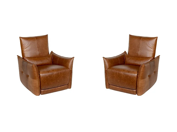 Classic Home Amsterdam Recliner Arm Chair in Brown 2108RE11 (Set of 2)