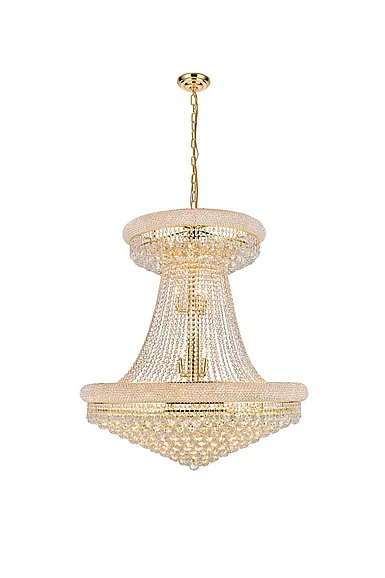 Elegant Primo 28 Light Gold Chandelier Clear Royal Cut Crystal V1800G36SG/RC