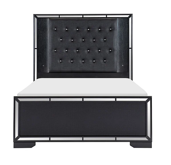 Homelegance Aveline Queen Panel Bed in Black 1428BK-1*