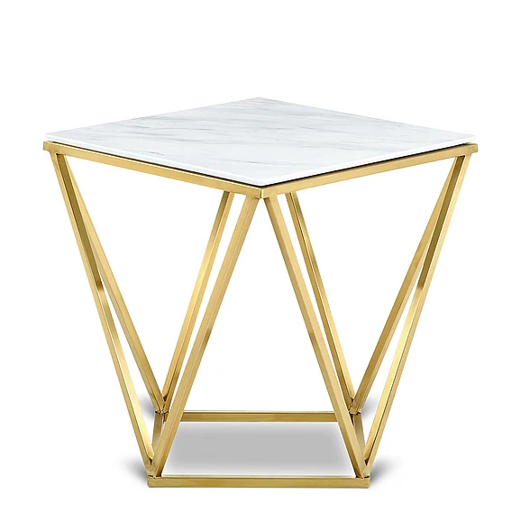 Meridian Mason End Table in Gold 216-E