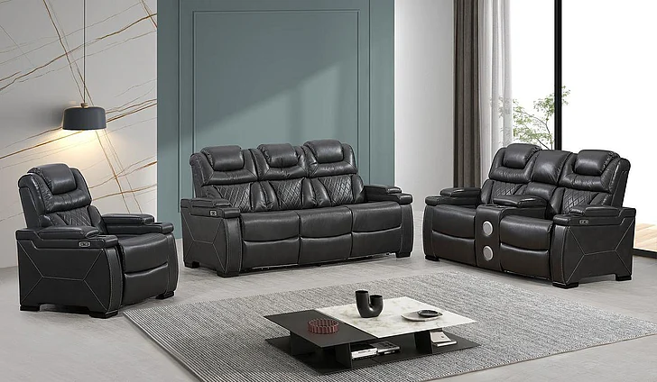 Massa Gallery BRADEN 3pc Living Room Set in Gray