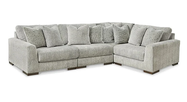 Regent Park 4-Piece Sectional in Pewter
