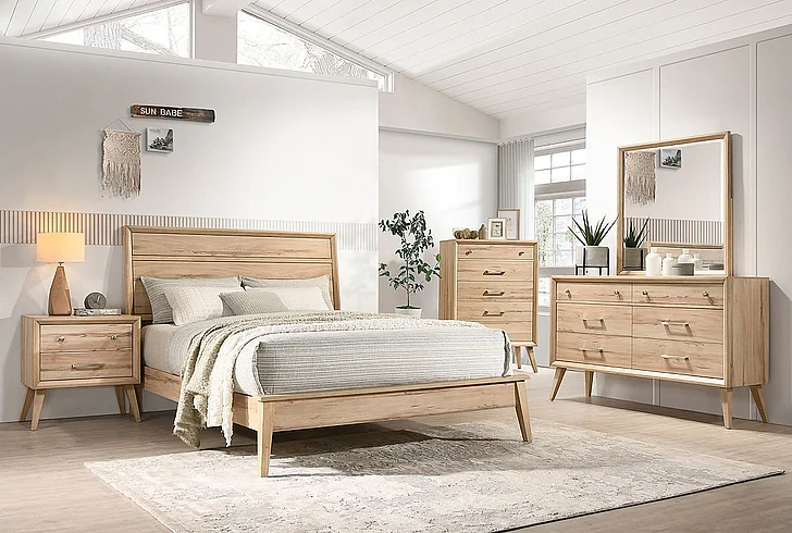 Homelegance Marrin 2pc Panel Bedrooms Set in Natural Oak