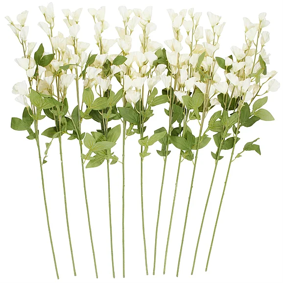 UMA White Faux Foliage Sweet Pea Tall Indoor Outdoor Artificial Flower Stem, Set of 12 35H | 14445 CLOSEOUT