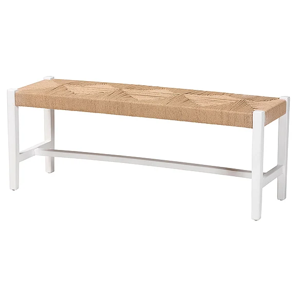 bali & pari Prita Woven Paper Loom Bench with Frame 14460