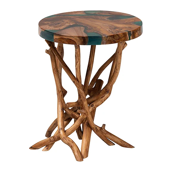 bali & pari Amada Teak Epoxy Resin End Table 14519