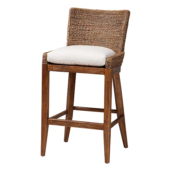 bali & pari Ridley Bar Stool with Frame, Brown Wash 14529