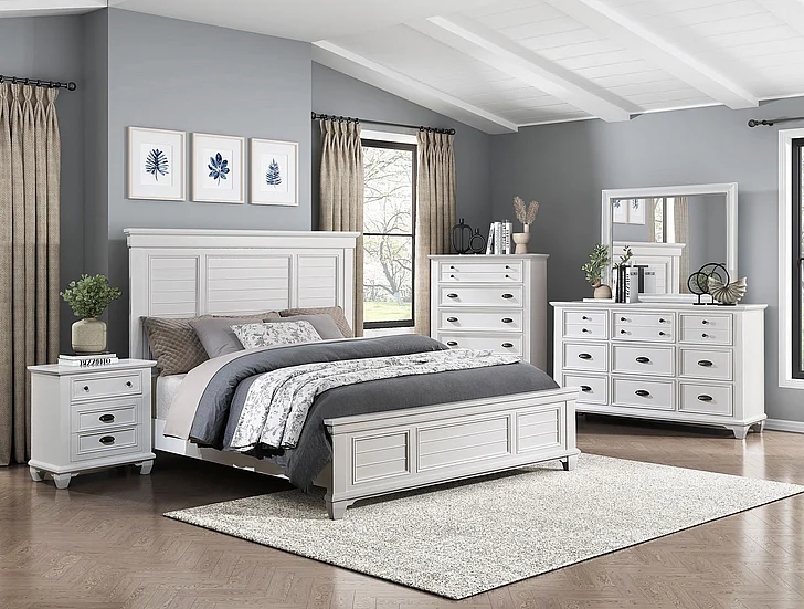 Homelegance Mackinac 4-Piece Panel Bedroom Set in White