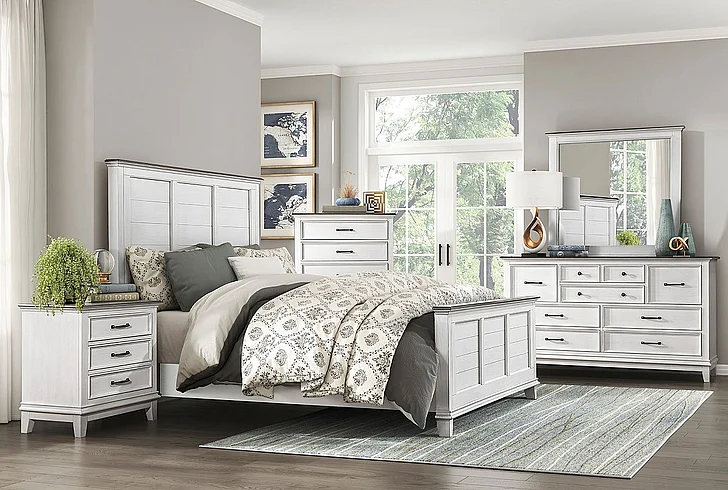 Homelegance Chesterton 2pc Panel Bedrooms Set in Antique White
