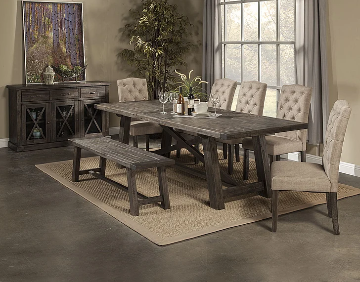 Alpine Furniture Newberry 6-Piece Extension Dining Room Set in Salvaged Grey