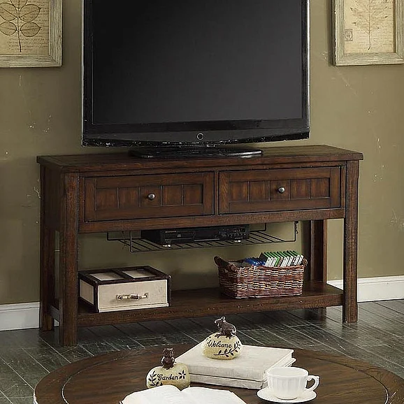 ECI Furniture Gettysburg Sofa Table/ Entertainment Center in Dark Distressed 1475-05-ST