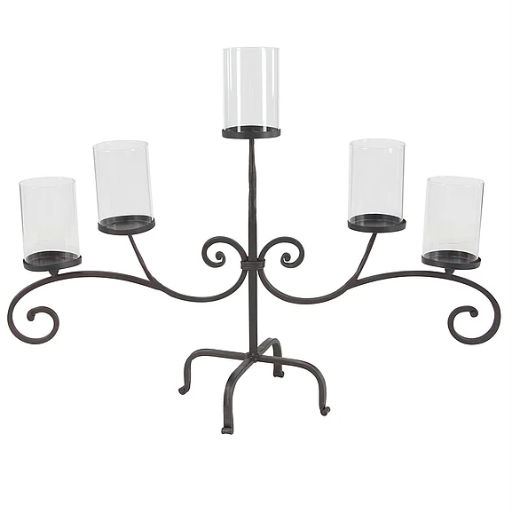 UMA Black Metal Candelabra, 36" x 13" x 21" | 14897