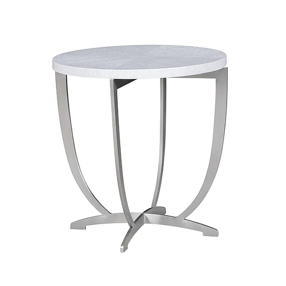 Oliver Home Park Avenue Side Table in Snow 1491-65