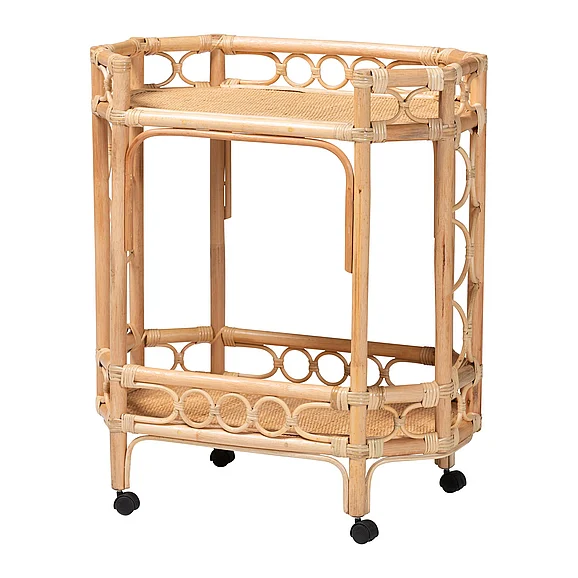 bali & pari Rene Natural Rattan Kitchen Cart 14979