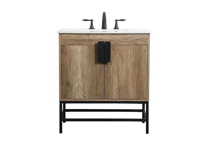 Elegant 30 In. Single Bathroom Vanity in Natural Oak VF48830NT CLOSEOUT
