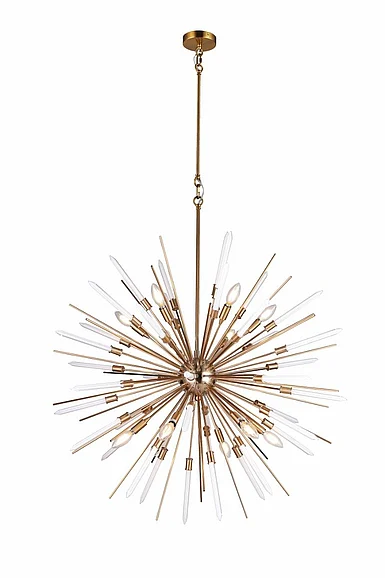 Vinci Lighting Drake Chandelier in Aged Brass with White Glass C1084-36"AB/WH