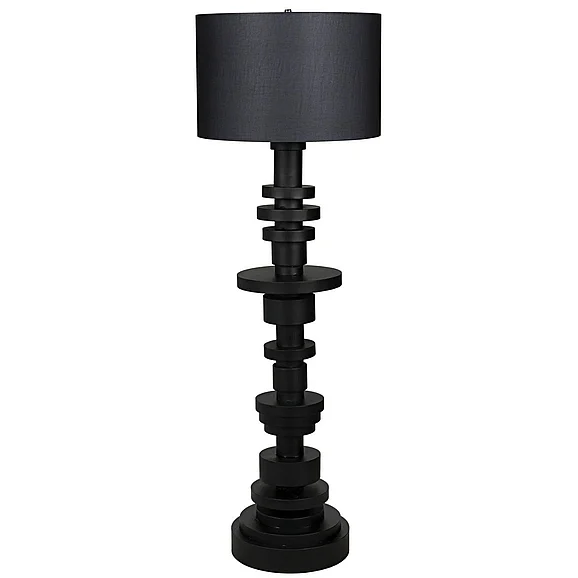 Noir Furniture Wilton Floor Lamp with Shade in Black Steel LAMP749MTBSH