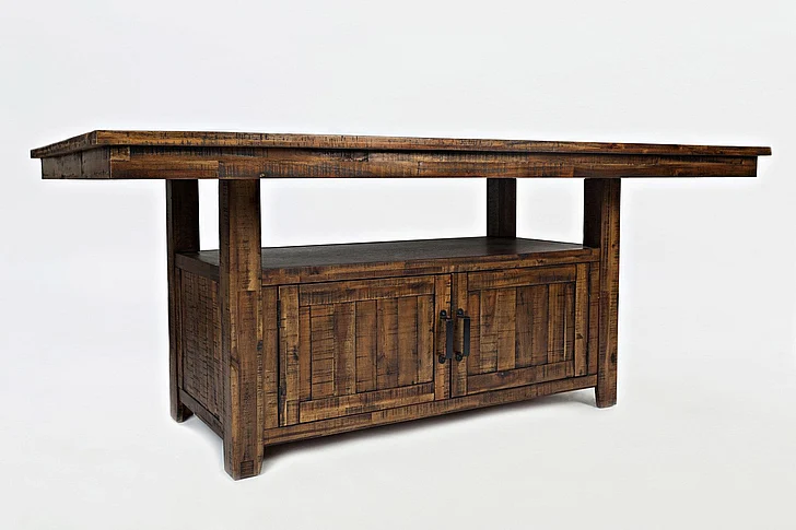 Jofran Cannon Valley Convertible High/Low Table with Storage Base in Dark Brown