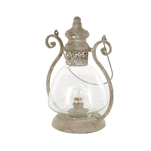 UMA Bronze Metal Scroll Decorative Indoor Outdoor Candle Lantern with Arched Handle, 9 x 8 x 12 | 15118