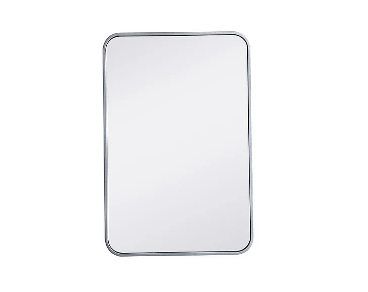 Elegant Soft Corner Metal Rectangular Mirror 20X30 In. in Silver MR802030S