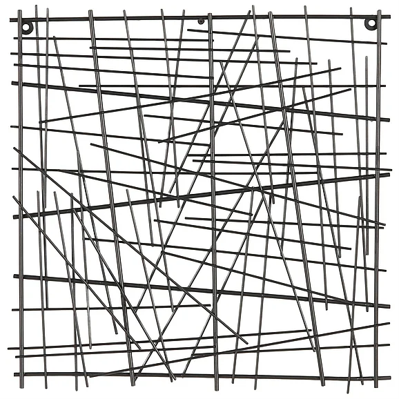 UMA Black Metal Abstract Overlapping Sticks Home Wall Decor, 20" x 1" x 20" | 15238 CLOSEOUT