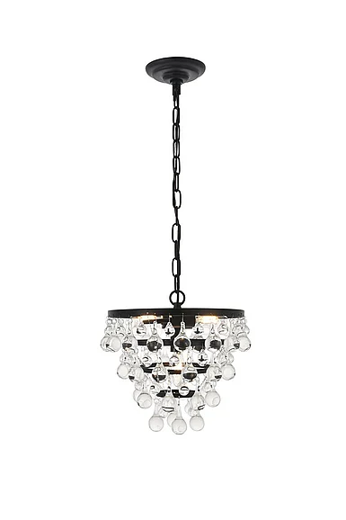 Elegant Kora 3 Light Black Pendant LD5016D13BK CLOSEOUT