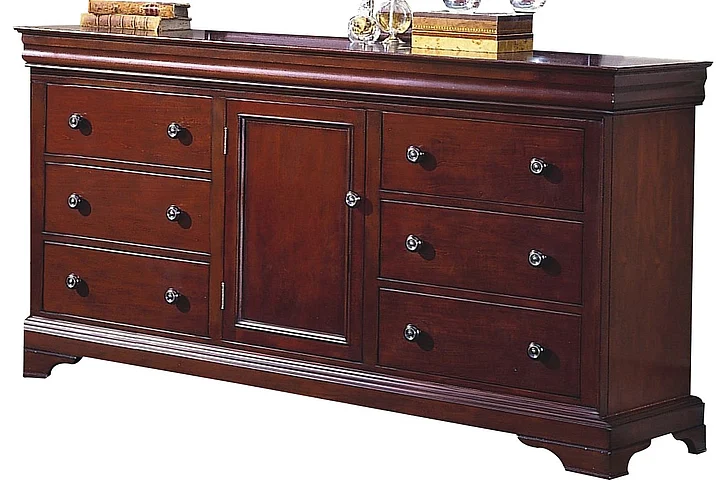 New Classic Versaille 6 Drawer Dresser in Bordeaux BH1040-050