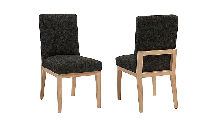 Vaughan-Bassett Crafted Cherry Uph Side Chair Black Fabric in Bleached 154-030E