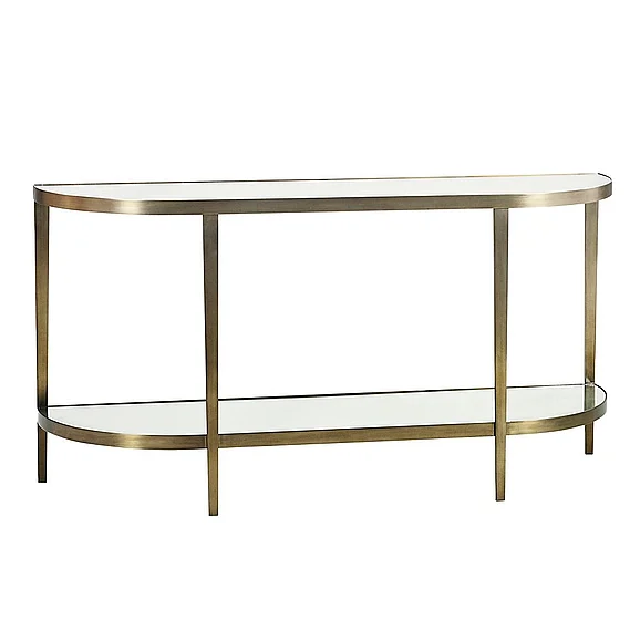 Oliver Home Orlando Console Table in Antique Brass 1563-56