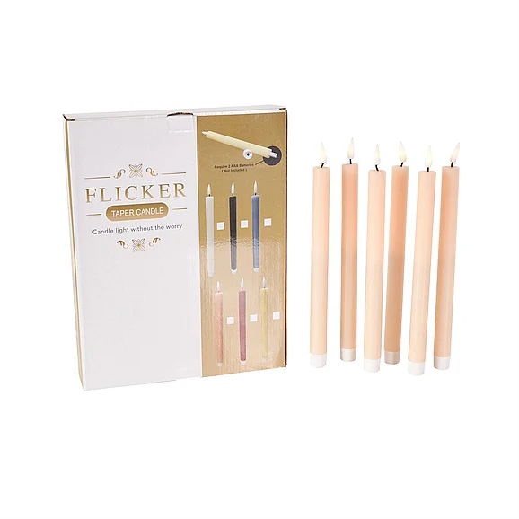 UMA Pink Wax Indoor Outdoor Flameless Candle with Remote Control, Set of 6 11H | 15666 CLOSEOUT