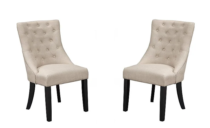Alpine Furniture Prairie Upholstered Side Chairs in Cream (Set of 2) 1568-02