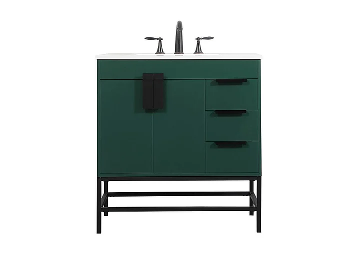 Elegant 32 In. Single Bathroom Vanity in Green VF48832MGN CLOSEOUT