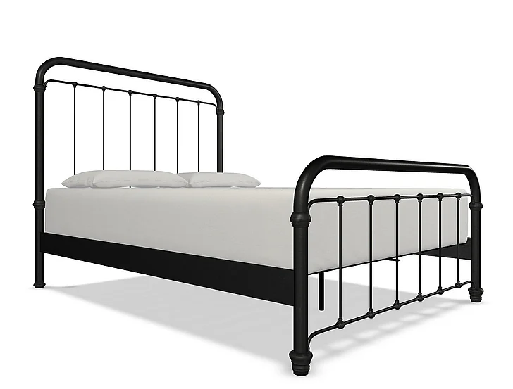 Taylor Gray Home Lucia Complete Cal King Bed with Metal Profile & Platform (Wood Slats) in Weathered Iron 1001-CB-MPF-WS-6-AGI