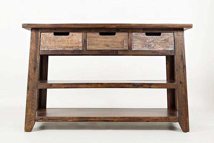 Jofran Painted Canyon Sofa Table in Distressed Brown 1600-4