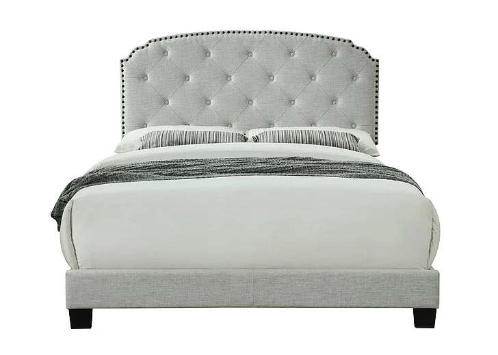 Emma Mason Signature Marimar Upholstered Queen Bed in a Box in Light Gray