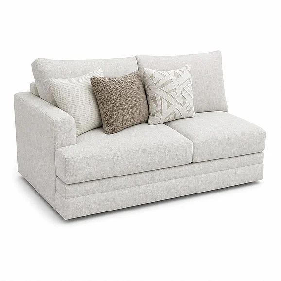 Corinthian 1600S Clapton LAF Loveseat in Cream 1602LF